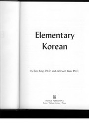 Elementary Korean by Ross King, Ross King, Jaehoon Yeon