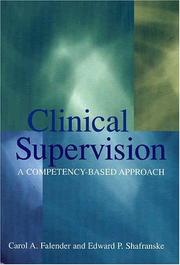 Clinical supervision : a competency-based approach