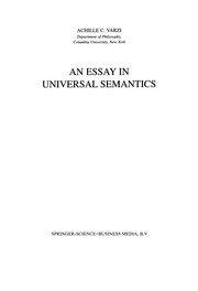 Cover of: An Essay in Universal Semantics