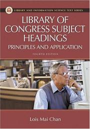 Cover of: Library of Congress subject headings: principles and application