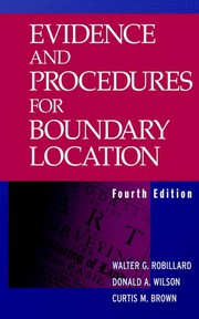 Cover of: Evidence and procedures for boundary location