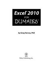 Cover of: Excel 2010 for dummies by Greg Harvey