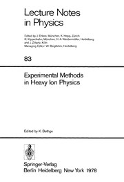 Cover of: Experimental methods in heavy ion physics