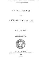 Cover of: Experiments in aerodynamics by Samuel Pierpont Langley