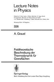 Cover of: Feldtheoretische Beschreibung der Thermodynamik für Grenzflächen