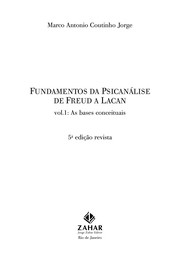Cover of: Fundamentos da psicanálise de Freud a Lacan: vol. 1: As bases conceituais