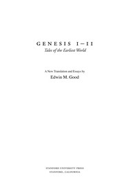 Cover of: Genesis 1-11: tales of the earliest world