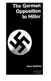 Cover of: The German opposition to Hitler by Hans Rothfels