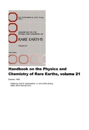 Cover of: Handbook on the physics and chemistry of rare earths by editors Karl A. Gschneidner, LeRoy Eyring. Vol.21.