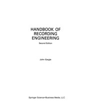 Cover of: Handbook of Recording Engineering by John Eargle
