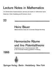 Cover of: Harmonische Räume und ihre Potentialtheorie: Ausarbeitung einer im Sommersemester 1965 an der Universität Hamburg gehaltenen Vorlesung.