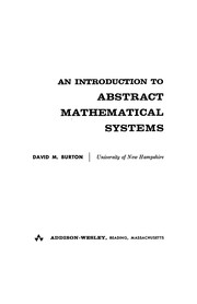 Cover of: Introduction to Abstract Mathematical Systems.