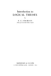 Introduction to Logical Theory by P.F. Strawson