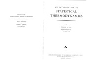 Cover of: An introduction to statistical thermodynamics by Terrell L. Hill