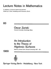 Cover of: An Introduction to the Theory of Algebraic Surfaces