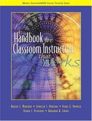Cover of: A Handbook for Classroom Instruction that Works (ASCD)