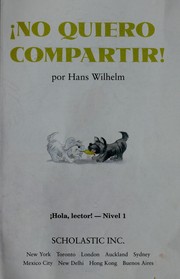 Cover of: I won't share! by Hans Wilhelm