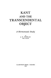 Cover of: Kant and the transcendental object: a hermeneutic study