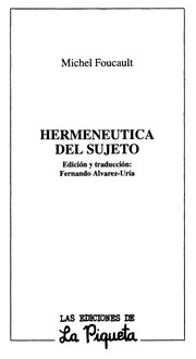 Cover of: Hermeneutica del Sujeto