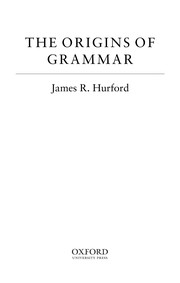 Cover of: The origins of grammar