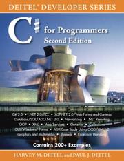 Cover of: C# for programmers/ Harvey M. Deitel, Paul J. Deitel.