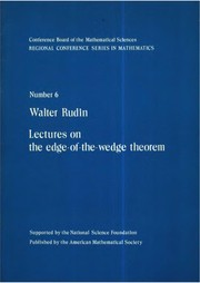 Cover of: Lectures on the edge-of-the-wedge theorem.
