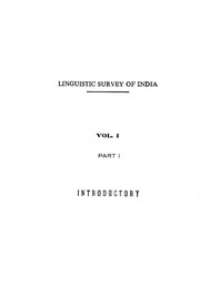 Cover of: Linguistic survey of India: Introductory