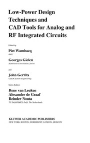 Cover of: Low-power design techniques and CAD tools for analog and RF integrated circuits