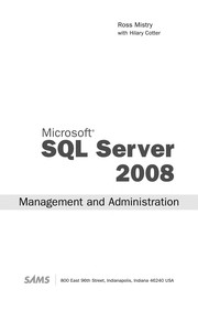 Cover of: Microsoft SQL server 2008 management and administration