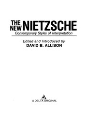 Cover of: The New Nietzsche: contemporary styles of interpretation