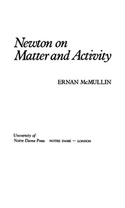 Cover of: Newton on matter and activity