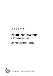 Nonlinear discrete optimization by Shmuel Onn