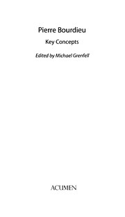 Cover of: Pierre Bourdieu: key concepts