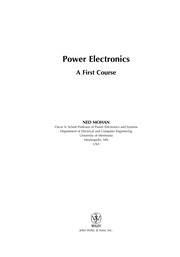 Cover of: Power electronics: a first course