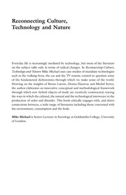 Reconnecting culture, technology and nature by Mike Michael