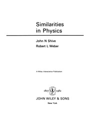 Cover of: Similarities in physics