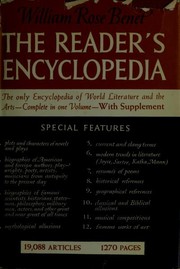 Cover of: The reader's encyclopedia: an encyclopedia of world literature and the arts, with supplement.