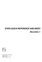 Cover of: Stata quick reference and index: release 11.