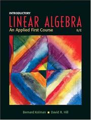 Cover of: Introductory linear algebra: an applied first course