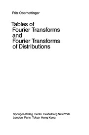 Cover of: Tables of Fourier Transforms and Fourier Transforms of Distributions