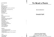 To read a poem by Donald Hall