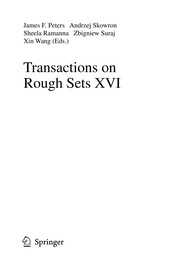 Cover of: Transactions on Rough Sets XVI