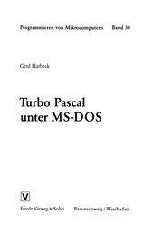 Cover of: Turbo Pascal unter MS-DOS