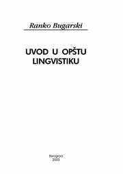 Cover of: Uvod u opštu lingvistiku