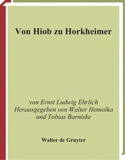 Cover of: Von Hiob zu Horkheimer: gesammelte Schriften zum Judentum und seiner Umwelt
