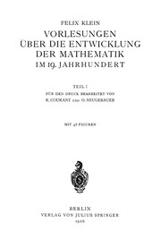 Cover of: Vorlesungen über die Entwicklung der Mathematik im 19. Jahrhundert