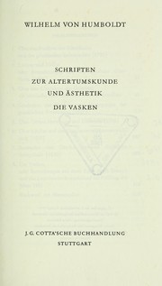 Cover of: Werke in fünf Bänden by Wilhelm von Humboldt