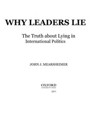 Why leaders lie by John J. Mearsheimer