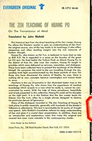 Cover of: The Zen teaching of Huang Po on the transmission of mind