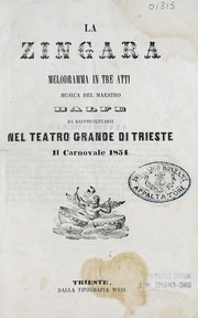 Cover of: La zingara: melodramma in tre atti